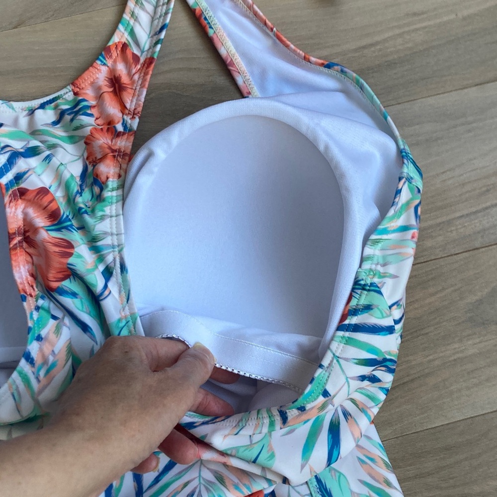 Nicole Miller One piece racerback Swimsuit Bellini blossom floral printed 3X - Picture 12 of 17